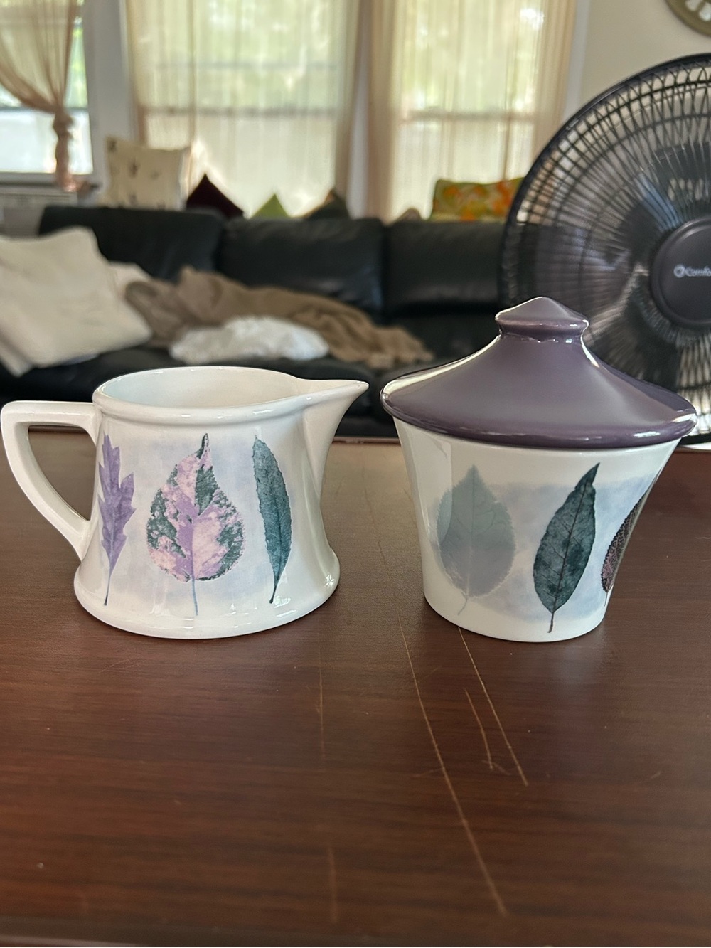 NWOT Portmeirion “Dusk” set of cream jug and sugar bowl, designed by Jo Gorman